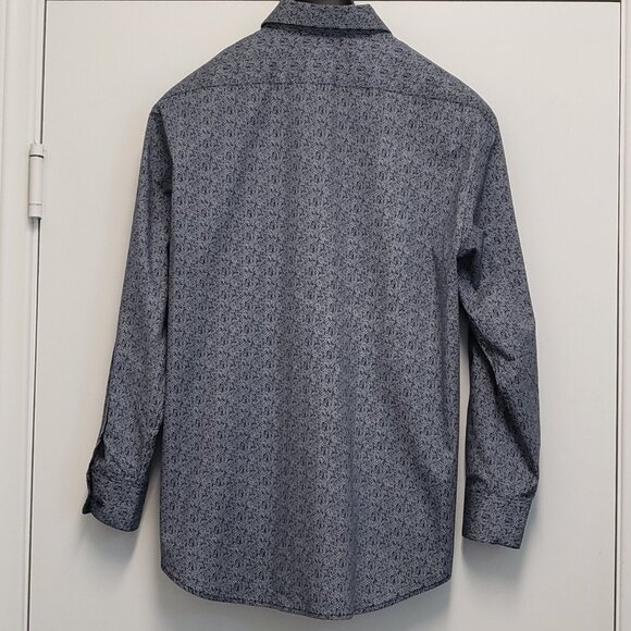 Adrienne Vittadini Mens Dress Shirt L 16.5 32/33 Slim Fit Geometric Button Up - Picture 10 of 16